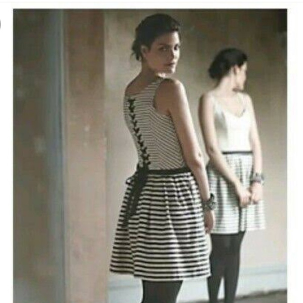 Anthropologie Graphic Print Corset Dress
